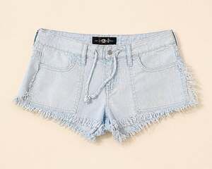 Y2K L.E.I. Low Rise Micro Denim Shorts Frayed Hem Baddie Coquette
